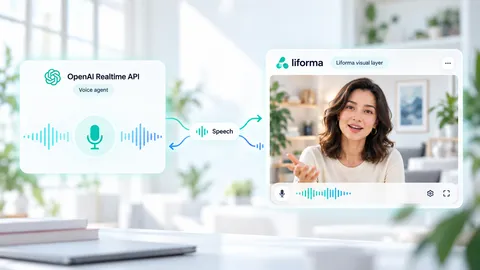 Diagram showing the OpenAI Realtime API connected to a Liforma animated avatar